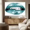 Blue Lips Wall Art Canvas Print