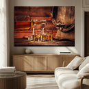 Whiskey and Cigar Canvas Wall Art | 3 Panel Bar Room Decor by MyGreatCanvas | Canvas Wall Art Prints | Photo Prints & Wall Decor