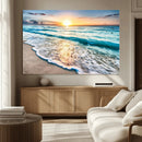 Sunset Beach Waves Canvas Wall Art – 5-Panel Ocean Sunset by MyGreatCanvas | Canvas Wall Art Prints | Photo Prints & Wall Decor