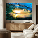 Ocean Wave at Sunset Canvas Art, Large Wall Print of Vibrant