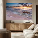 Sea Ocean Sunset Beach Wall Art Canvas Print
