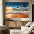 Golden Sunset Beach Triptych Canvas Art, Giclee Coastal Wall by MyGreatCanvas | Canvas Wall Art Prints | Photo Prints & Wall Decor
