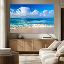 Tropical Beach 3-Panel Canvas Wall Art – Serene Ocean Waves