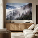 Beautiful Rising Fog in Winter Mountain Landscape- Framed