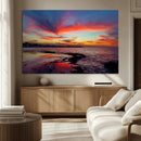 Glorious Sunset on The Beach Wall Art Canvas Print