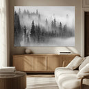Foggy Misty Forest Canvas Wall Art – Black and White by MyGreatCanvas | Canvas Wall Art Prints | Photo Prints & Wall Decor