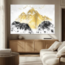 Golden Mountain Triptych Wall Art Canvas Print, Modern