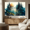 Watercolor Trees Forest Abstract Wall Art Canvas Print,