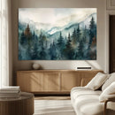 Serenity Forest Wall Art Canvas | Foggy Mountain Landscape