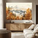 Golden Autumn Forest Wall Art Canvas | Mountain Landscape