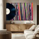 Vinyl Record and Album Collection Canvas Wall Art - Retro