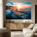 Sunset Beach Ocean Canvas Wall Art – Tranquil Ocean