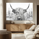 Rustic Charm | Cow Longhorn Black White Bighorn Wall Art by MyGreatCanvas | Canvas Wall Art Prints | Photo Prints & Wall Decor