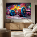 Abstract Graffiti Barbell Canvas Wall Art – Urban Fitness