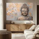 Abstract Buddha Statue Wall Art Canvas Print - Modern
