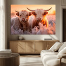 Highland Cows at Sunrise Wall Art Canvas Set – Serene and by MyGreatCanvas | Canvas Wall Art Prints | Photo Prints & Wall Decor