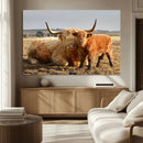 Highland Cow Canvas Wall Art Animal Print for Farm House