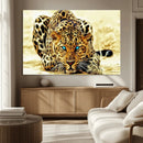 Blue-Eyed Leopard Canvas Wall Art - Framed Animal Print
