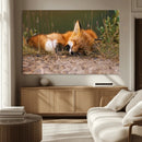 Sleeping Fox Wall Art Canvas Print, Farmhouse Wall Decor and