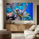 Underwater Sea Turtle Wall Art Canvas Print – Vibrant Ocean
