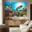 Colorful Coral Reef and Sea Life Turtle Canvas Print, by MyGreatCanvas | Canvas Wall Art Prints | Photo Prints & Wall Decor