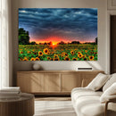 Golden Sunflower Field at Sunset – Breathtaking Sky and by MyGreatCanvas | Canvas Wall Art Prints | Photo Prints & Wall Decor