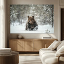 Grizzly Bear Wall Art – Framed Snowy Forest Canvas Artwork, by MyGreatCanvas | Canvas Wall Art Prints | Photo Prints & Wall Decor