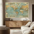 Push Pin World Map Canvas Print – Travel Tracker Wall Art
