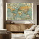 Push Pin World Map Canvas Print – Travel Tracker Wall Art