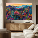 Colorful Abstract Landscape Wall Art Print Canvas - Vibrant