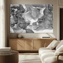 Black White Abstract Canvas Wall Art - Fluid Ink Artwork -