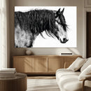 Black Horse Wall Art Canvas Print – Elegant Farmhouse Decor