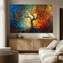 Yggdrasil Tree of Life Mosaic Stained Glass Wall Art Canvas,