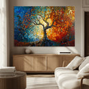 Yggdrasil Tree of Life Mosaic Stained Glass Wall Art Canvas,