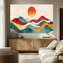 Southwest Mountain Wall Art Canvas Print – Boho Triptych