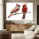 Cardinal Canvas Wall Art - Male and Female Cardinal Print -