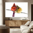Cardinal Bird Canvas Wall Art - Male and Female Cardinal