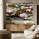Lotus Flower Wall Art Canvas Print, Water Lily Large Wall