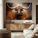 Highland Bull Canvas Abstract Canvas Wall Art Print –