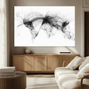 Flight Routes Air Traffic Map Canvas Wall Art - Framed -