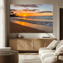 Sunset Wall Art Print - Stunning Beach Sunset Canvas Artwork