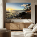 Tropical Beach Wall Art - Stunning Ocean Sunset Canvas Print