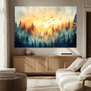 Abstract Forest Wall Art Print- Serene Nature Canvas Print