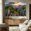 Mountain Sunset Panoramic Wall Art Canvas Print – Framed