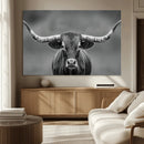 Texas Longhorn Wall Art Canvas Print – Framed Western Bull