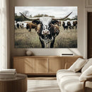 Texas Longhorn Wall Art – Framed Speckled Cow Canvas by MyGreatCanvas | Canvas Wall Art Prints | Photo Prints & Wall Decor