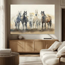 Wild Horses Wall Art Canvas Print, Framed Running Horses Art
