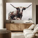 Texas Longhorn Wall Art Canvas Print – Framed Spotted Bull by MyGreatCanvas | Canvas Wall Art Prints | Photo Prints & Wall Decor