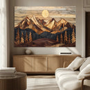 Wood Mountain Landscape Wall Art Canvas Print – Framed