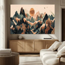 Wood Mountain Landscape Wall Art Canvas Print – Framed